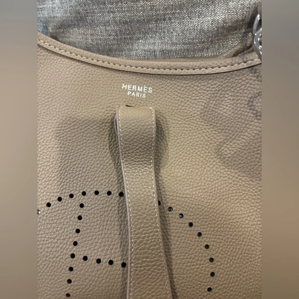 Khaki Leather Crossbody Bag
